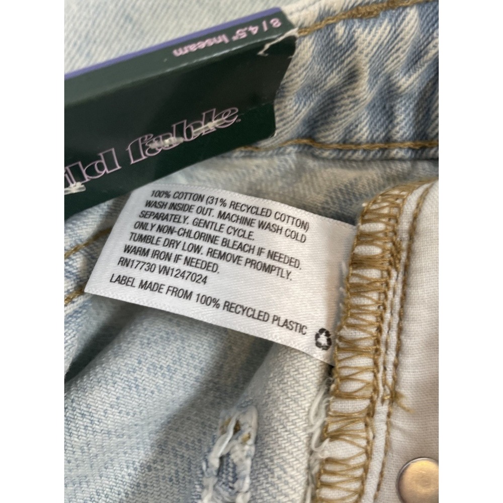 NEW Wild Fable Denim Shorts High Rise Woman's 8 Cut Off Light‎ Wash Distressed - Picture 11 of 14